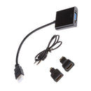 1080P Mini HDMI Male to VGA Female Video Converter Adapter Cable for PC TV