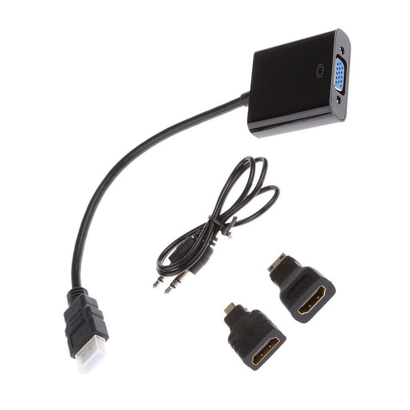 1080P Mini HDMI Male to VGA Female Video Converter Adapter Cable for PC TV