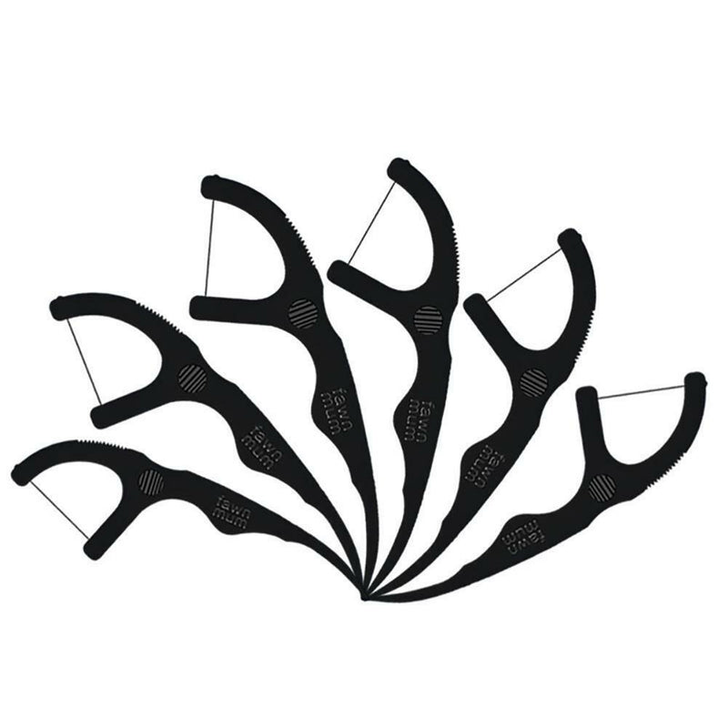 50 Pcs Bamboo Charcoal Dental Floss Teeth Sticks Tooth Picks Interdental Kits