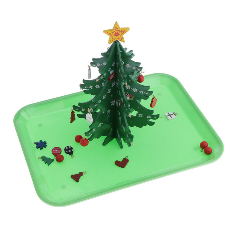 Creative Wood Building Blocks Christmas DIY Tree Set for Kids Children Men