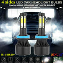 6000K White 4-Side H11 LED Headlight H8 H9 Kits 2800W 380000LM Bulbs Power BX
