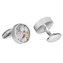 Brass Faux Mechanical Gear Steampunk Watch Movement Round Dress Cufflink