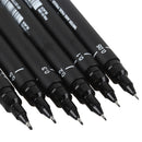 6 Pcs Black Fine Line Pen 005 01 02 03 05 08 Brush Art Supplies Tools New A+