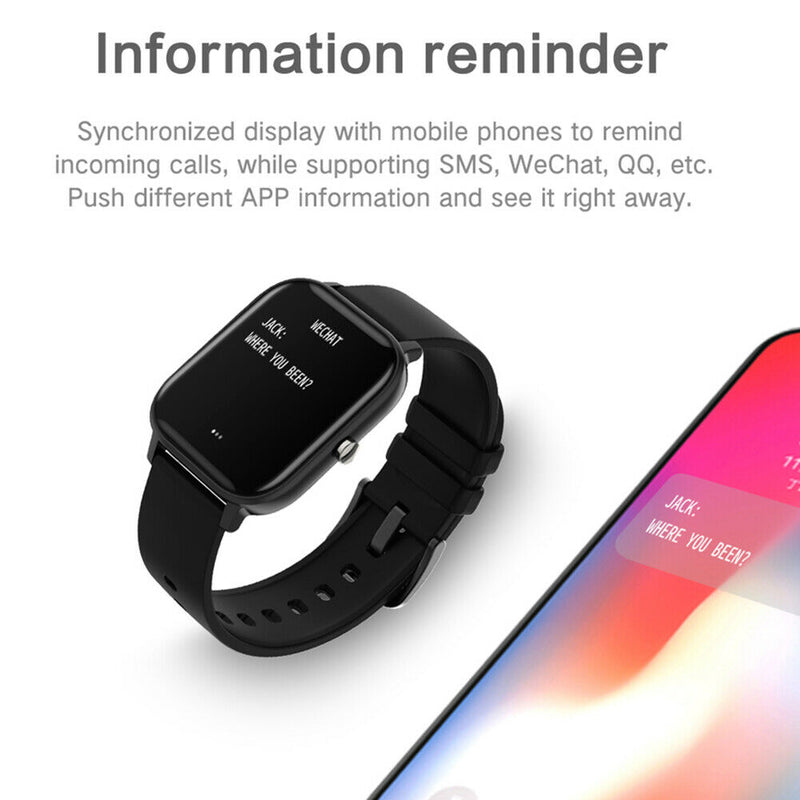 P8 1.4 inch IP67 Smart Bracelet Heart Rate Monitor Fitness Tracker (Black)
