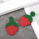 Bohemian Fruit Earrings Red Strawberry Beads Drop Earrings Women'S Jewelry