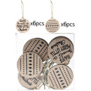 12pcs Christmas Wood Pendant Cartoon Desktop Ornament Home Decor (Ball) A