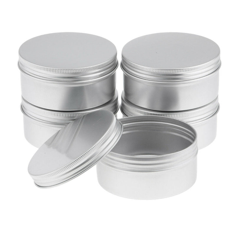 6x Aluminium Empty Pot Candle Soap Jewelry Findings Jar Tins Box 200ml 250ml
