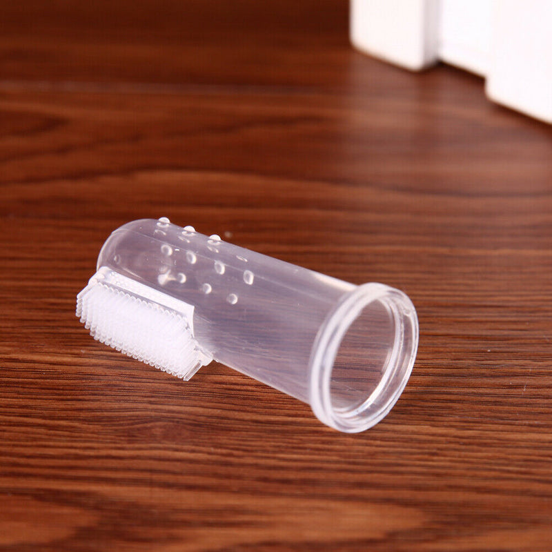 Pet Finger Toothbrush Silicone Dog Tooth Cleaner Cat Teeth Cleaning(Blue)