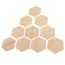 10pcs Hexagon Shaped Wooden Embellishments Wood Slice for Art Crafts 90x78mm