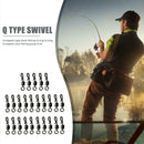 25pcs Black Q-Shaped Quick Change Swivels Fishing Terminal for Carp Fishing