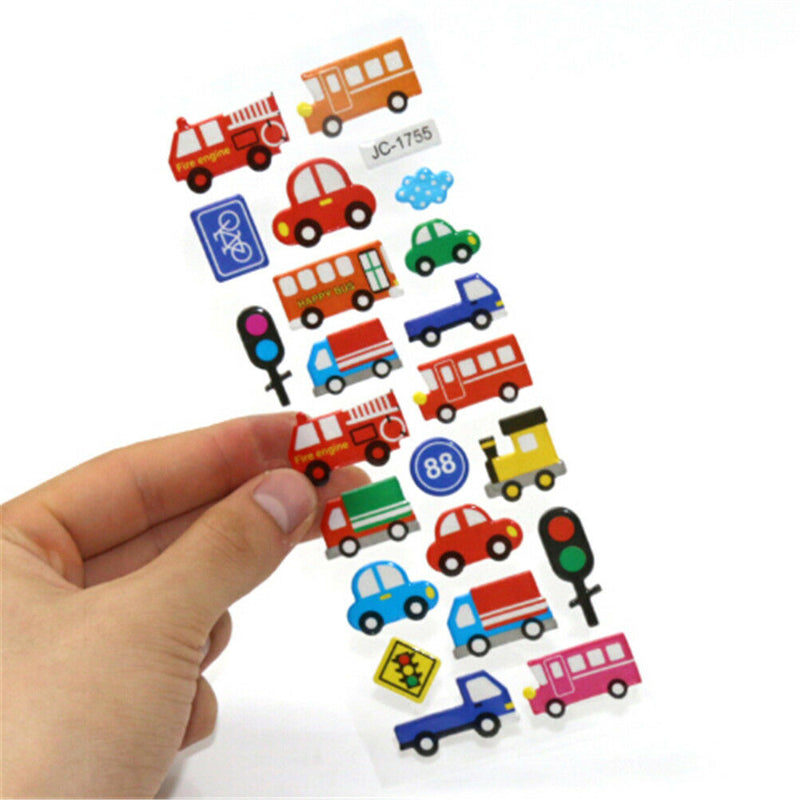5 Sheets Cute Cartoon Scrapbooking Bubble Puffy Stickers Reward Kids Toys FT