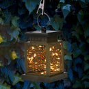 Solar Panel Copper Wire Lamp IP44 Hang Clip Light Outdoor Garden Decoration