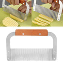 Soap Wax Vegetable Cutter Wavy Making Stainless tool Wood Handle Crinkle Slicer