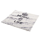 With "MUSIC IS MY LIFE" concert notes flax pillowcase office cushions pillo W3D8