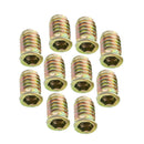 10Pcs Wood Insert Interface Screws Hex Socket Nuts Fixing Furniture M8*20