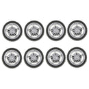 10pcs 1.9mm Shaft Plastic Wheel & 30mm Dia Rubber Tire Spare Parts for DIY Robot