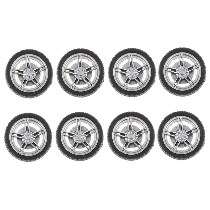 10pcs 1.9mm Shaft Plastic Wheel & 30mm Dia Rubber Tire Spare Parts for DIY Robot