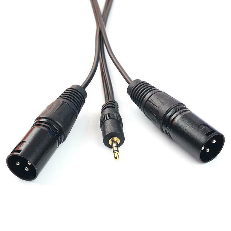 1.5M Adapter Cable Dual XLR Male To 3.5mm Jack For Digital Audio Player