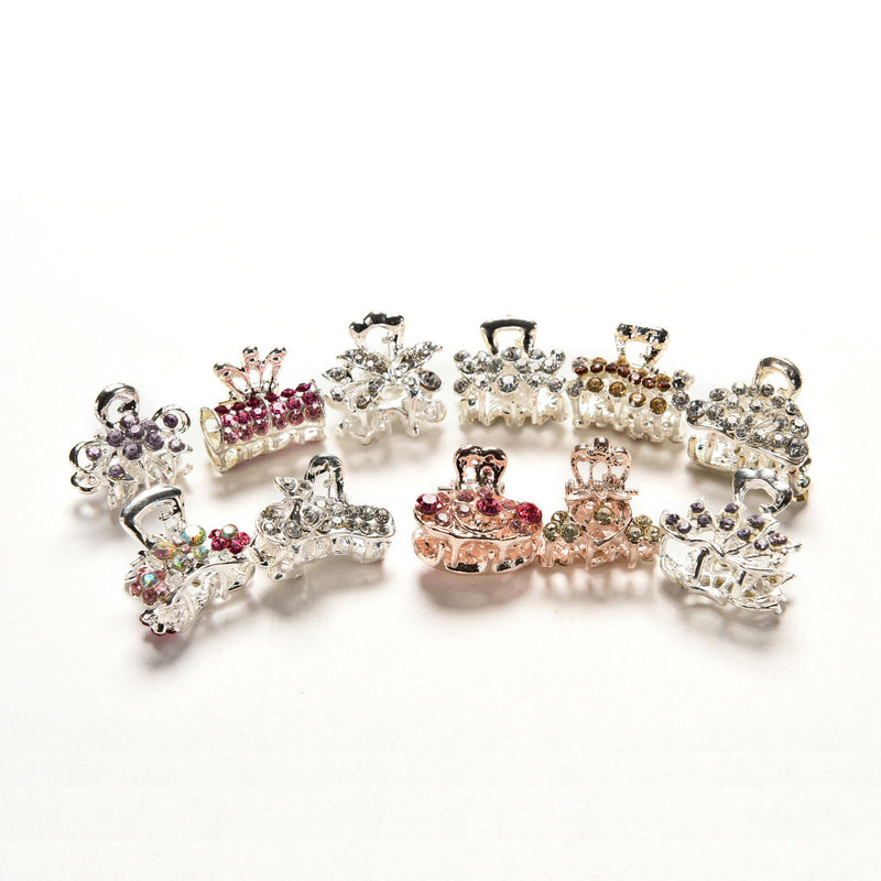Style New Crystal Flower Mini Hair Claw Clamp Hair Clip Hair Pin Z
