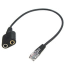 Headset Cable 2 X 3.5mm to RJ9 Jack Adapter Convertor PC Headset Telephone