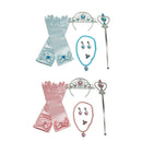 2 Sets Belle Princess Fancy Dress Kit Pink Blue Jewelry Set Fairy Wand Crown