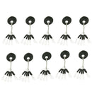 600 Pcs/100 Groups Fishing Bobber Stopper 6 In 1 Black Rubber Cylindrical F V2S6