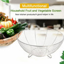 Stainless Steel Fruit Basket Kitchen Vegetable Drain Washing Basket Water F O5J5
