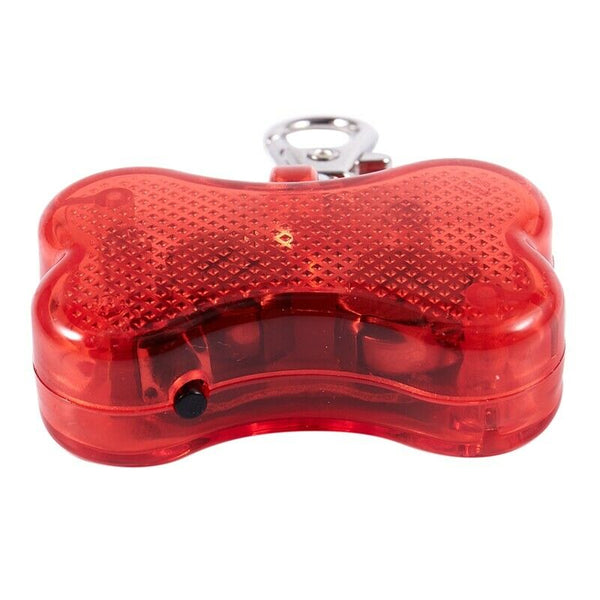 Flashing Flasher Blinking Led Bone Shape Dog Cat Tag Pet Safety Collar Ligh J1S7