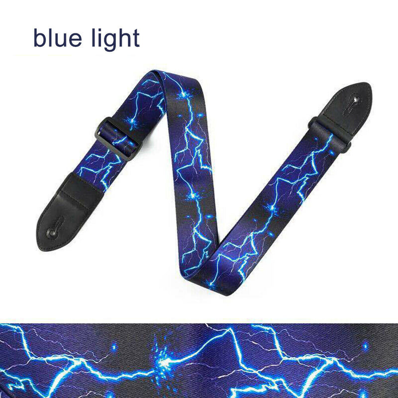 Leather Folk Guitar Strap Adjustable Belt Musical Instrument Parts (Flash) A