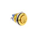 1PC 19mm waterproof yellow momentary metal push button reset switch high heMO