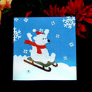 Metal Cutting Dies Skiing Bear Embossing Stencil for DIY Craft Paper Card Making