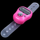 5X(Fuchsia Mini Adjustable Band 5 Digit LCD Display Golf Finger Counter Ta W3T3)