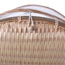 Handmade Bamboo Woven Bug Proof Wicker Basket Dustproof Picnic Fruit Tray F
