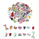 50X Mixed DIY Wooden Popular Scrapbooking Buttons Cartoon Sewing Animal Craft A~