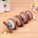 Wood String Bell Toys for Pet Bird Parrots Play Bite Hanging Cage Accessory