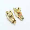 2Pcs RCA Audio Splitter Plug Socket RCA Adapter Converter 1 Male to 2 Female