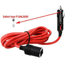 12V Foot Heavy Duty Extension Cord with Cigarette Lighter Plug Socket