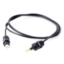 Black Audio Cable Toslink Plug To Mini-Toslink Optical 3.5mm Jack 1M Gw