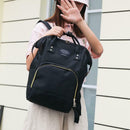Women Mummy USB Port Backpack Large Capacity Baby Nursing Handbags (Black) A