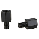 2 PCS motorcycle MIRROR ADAPTORS CONVERTS CLOCKWISE 8MM TO 10MM BLACK