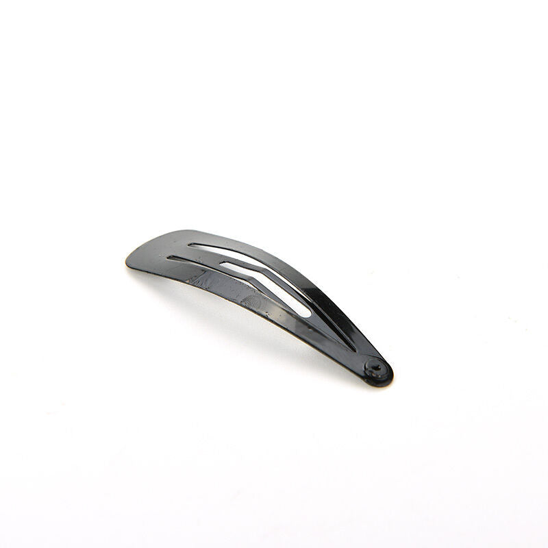 100 Pcs Girls Kids Hair Snap Clips Black Metal BB Hairclip Accessories 5cm S Nw