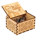 Retro Wood Hand Cranked Music Box Carved Kid Child Birthday Gift Home Decor