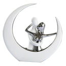 Creative Lovers On Moon Ceremic Sculpture Statue Living Room Bedroom Decor Party