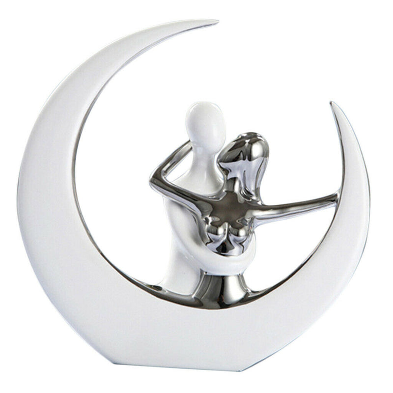 Creative Lovers On Moon Ceremic Sculpture Statue Living Room Bedroom Decor Party