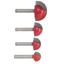 4X Milling Cutter Router Bit Set 1/4" Shank Tungsten Carbide Woodworking Tools
