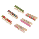 50 Patterned DIY Wood Photo Paper Pegs Clothespin XMAS Card Craft Clips