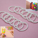 For Fashion Charm Loom DIY Bracelet 600pcs Rubber Bands White +24 Clip WFP