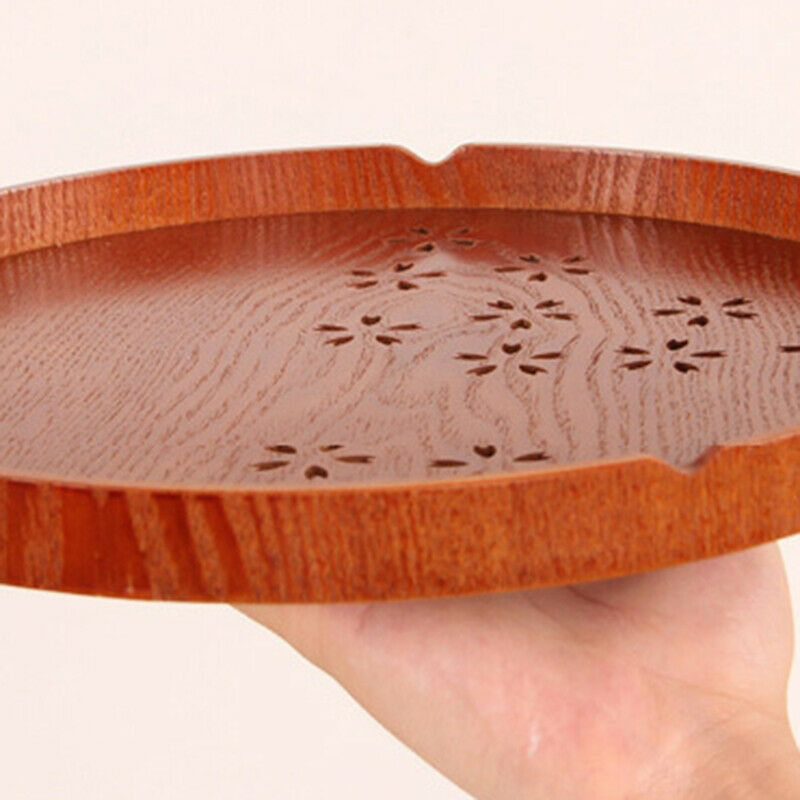 Solid Wood Round Tray Japanese Cherry Tray Home Hotel Tableware Plate Fruit O6H1