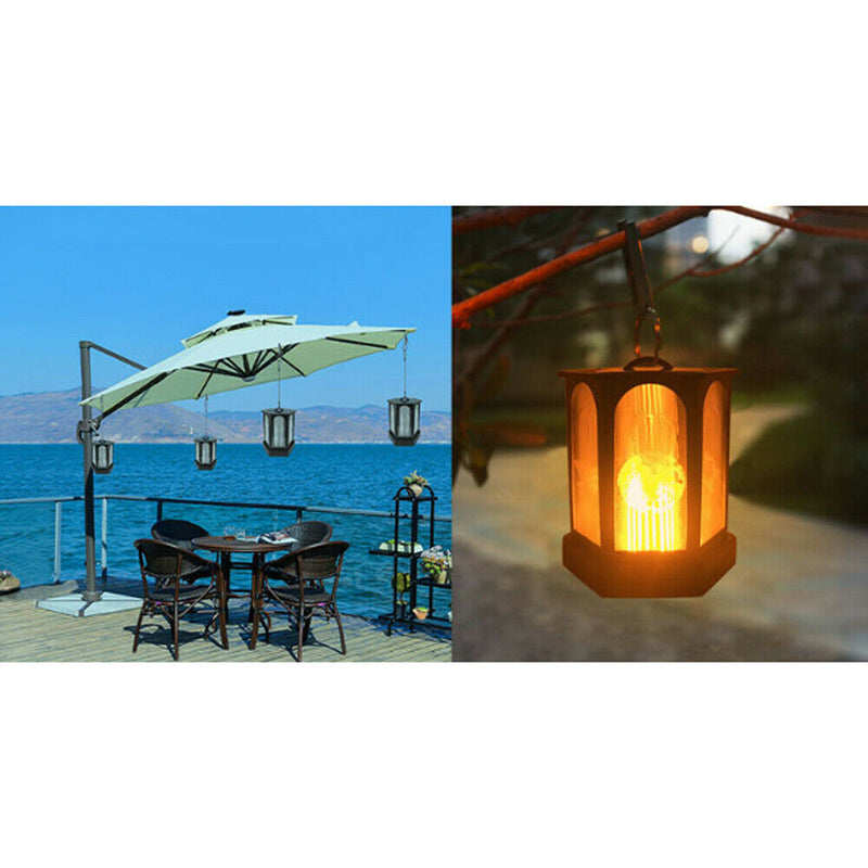 Solar Lantern Lights Outdoor Flame Hanging Garden Decor, Upgrade 99 LEDs