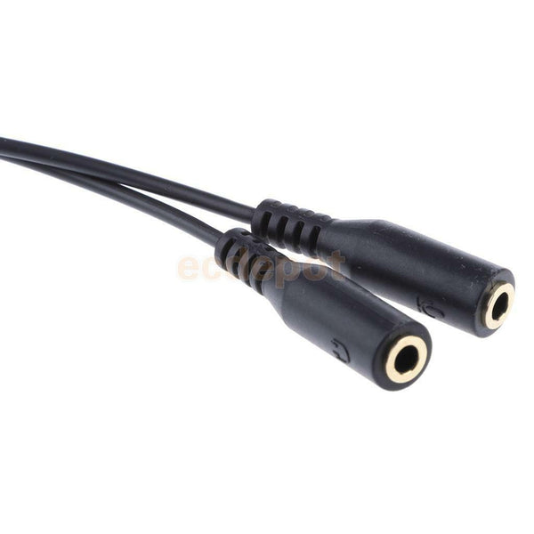 1 Male to 2 Female 3.5mm Audio Y Splitter Headphone Cable Cord for Computer